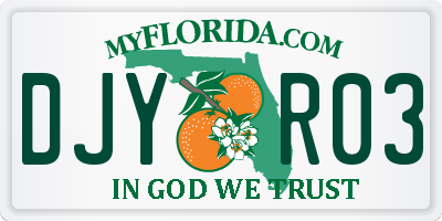 FL license plate DJYR03