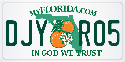 FL license plate DJYR05