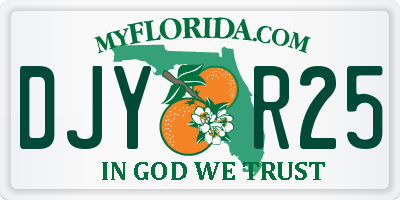 FL license plate DJYR25
