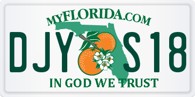 FL license plate DJYS18