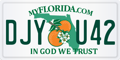 FL license plate DJYU42