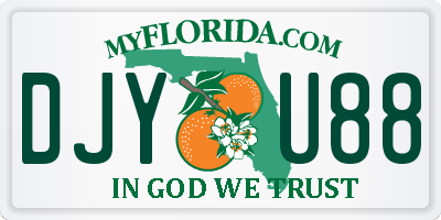 FL license plate DJYU88
