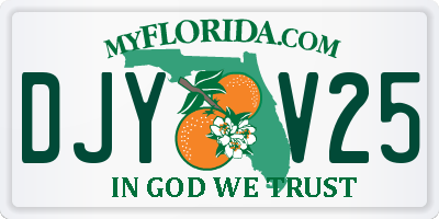 FL license plate DJYV25