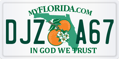 FL license plate DJZA67
