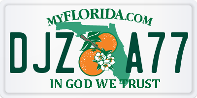 FL license plate DJZA77