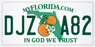 FL license plate DJZA82