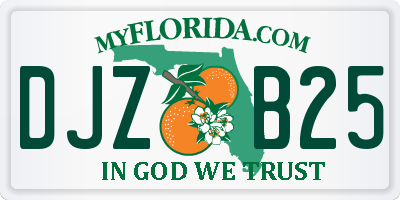 FL license plate DJZB25