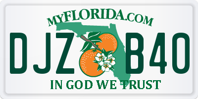 FL license plate DJZB40