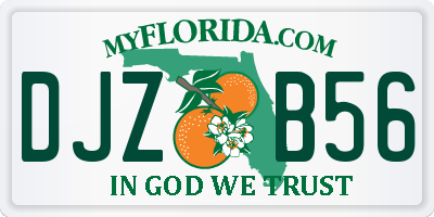 FL license plate DJZB56