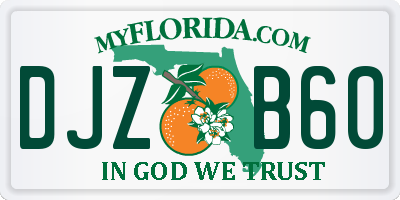 FL license plate DJZB60
