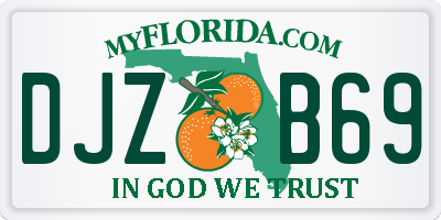 FL license plate DJZB69