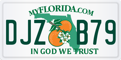 FL license plate DJZB79