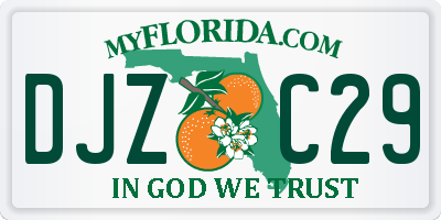 FL license plate DJZC29