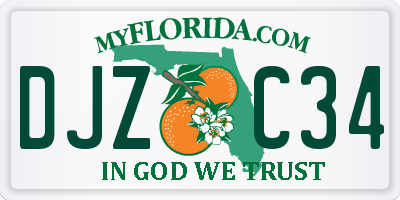 FL license plate DJZC34