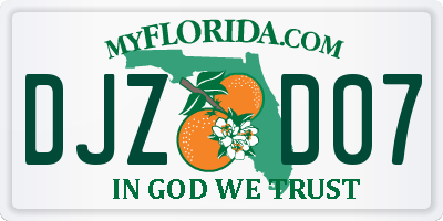 FL license plate DJZD07