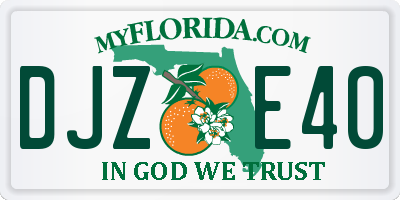 FL license plate DJZE40