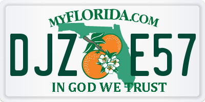 FL license plate DJZE57