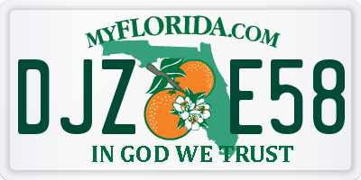 FL license plate DJZE58