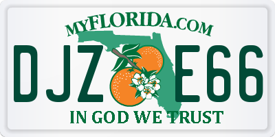 FL license plate DJZE66