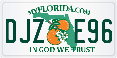 FL license plate DJZE96