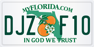 FL license plate DJZF10