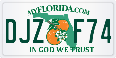 FL license plate DJZF74