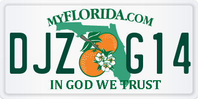 FL license plate DJZG14