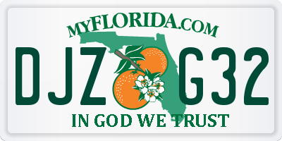 FL license plate DJZG32
