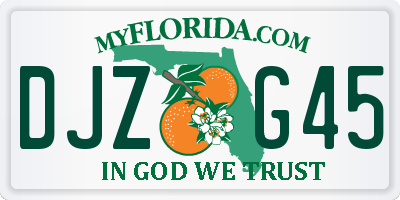 FL license plate DJZG45