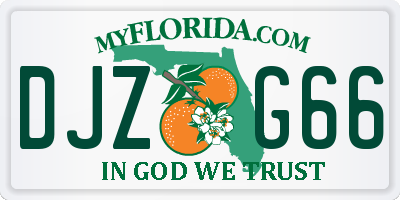 FL license plate DJZG66