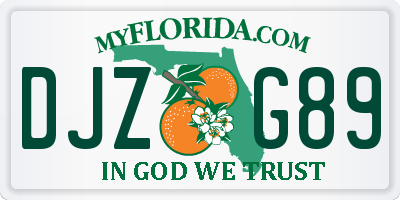 FL license plate DJZG89