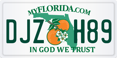 FL license plate DJZH89