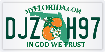 FL license plate DJZH97