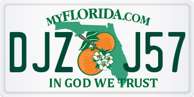 FL license plate DJZJ57