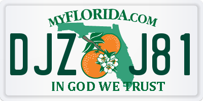 FL license plate DJZJ81