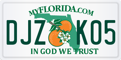 FL license plate DJZK05