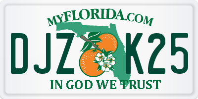 FL license plate DJZK25