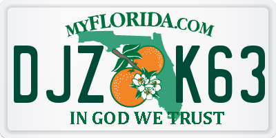 FL license plate DJZK63