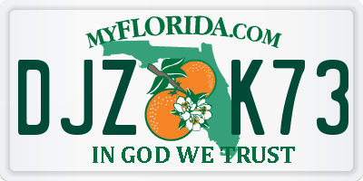 FL license plate DJZK73