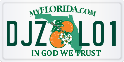 FL license plate DJZL01