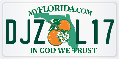 FL license plate DJZL17