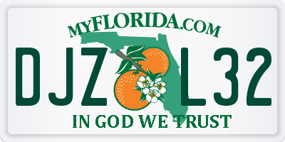 FL license plate DJZL32