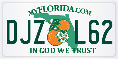 FL license plate DJZL62