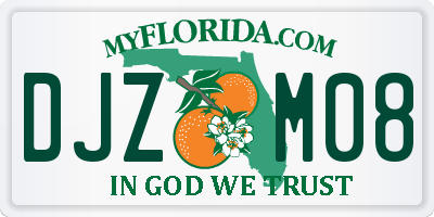 FL license plate DJZM08