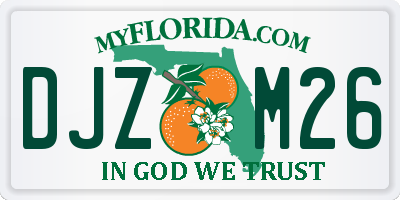 FL license plate DJZM26