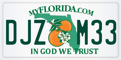 FL license plate DJZM33