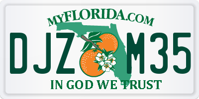 FL license plate DJZM35