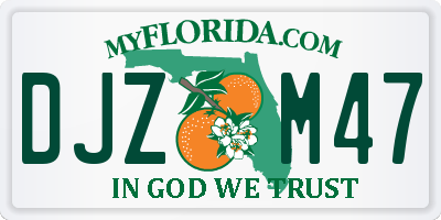 FL license plate DJZM47