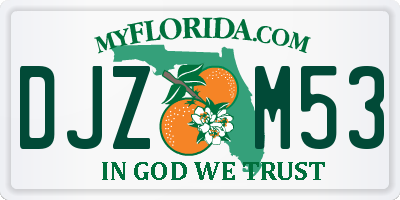 FL license plate DJZM53