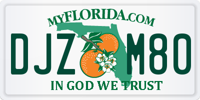 FL license plate DJZM80